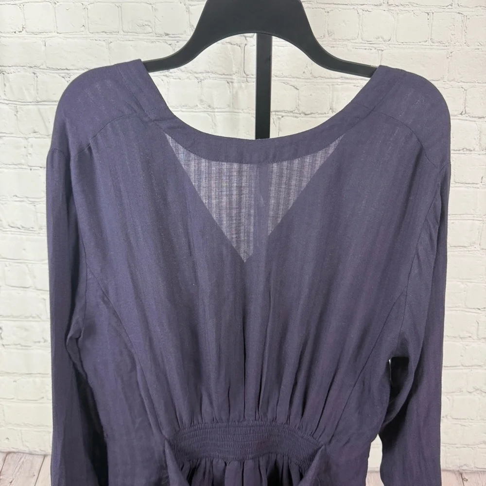 Free People Back in the Spotlight Belted Button Down Shirt Size Large